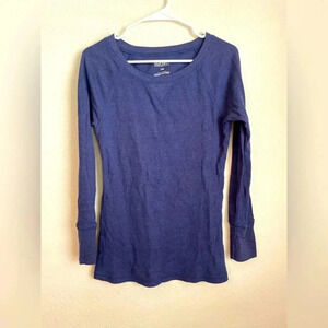 Old Navy women’s Indigo waffle knit long sleeve stretch shirt size L